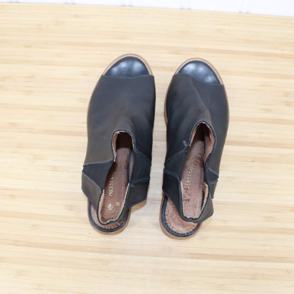 Musse & Cloud Ciara Black Leather Ankle Open Toe Booties Size 10 / 40 - Picture 6 of 9